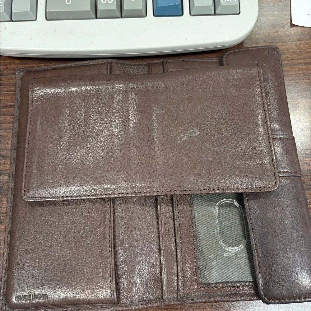 Fossil Brown Leather Wallet and Checkbook Holder